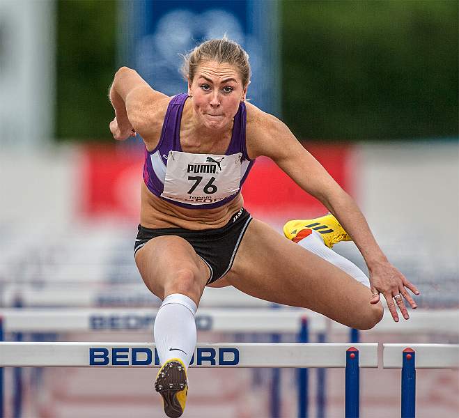 Jessica Tappin -Womens 100m Hurdles.jpg - Clover Cup Panel   - Bottom Middle Print